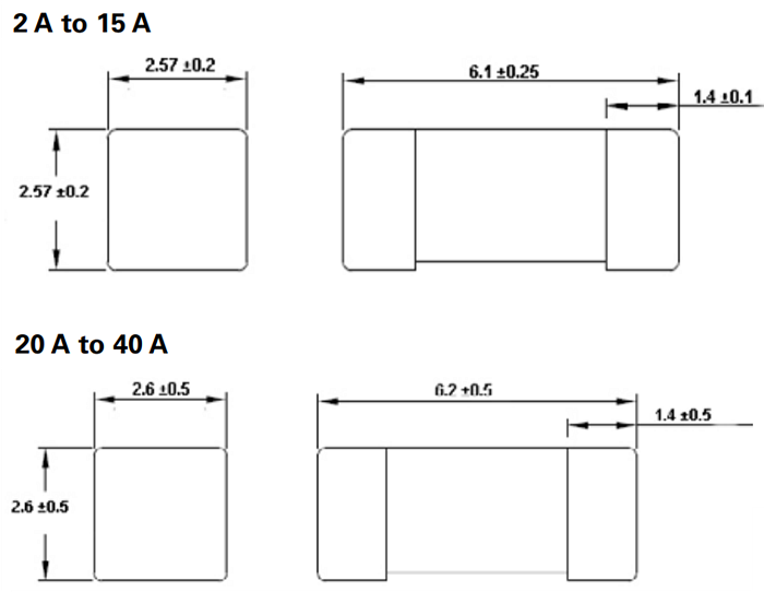 Eaton Electronics CB61F Fast-Acting SMD Brick™ Fuses